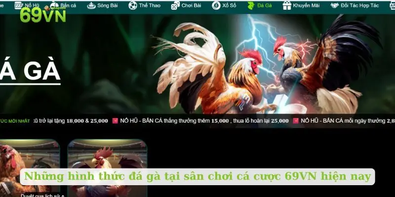 Những hình thức đá gà tại sân chơi cá cược 69VN hiện nay